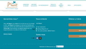 capture d ecran carte visite